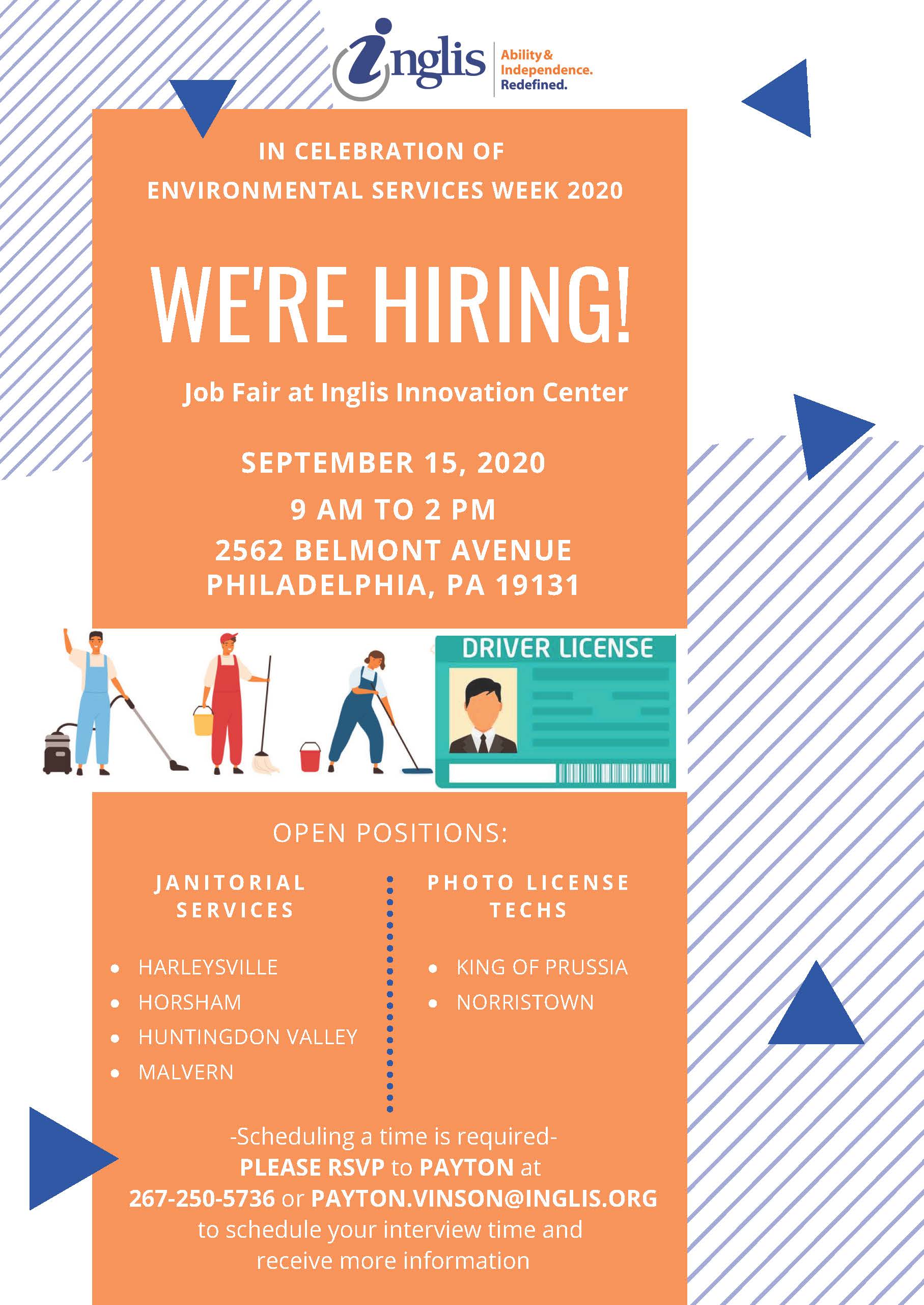Job Fair Janitorial & Photo License Positions Inglis